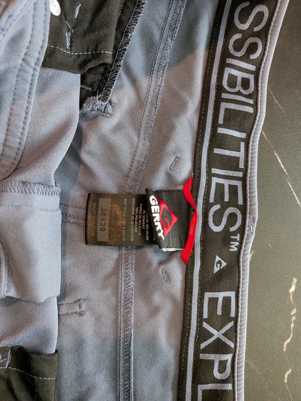 Gerry Gray Explorer Stretch Pants Waistband